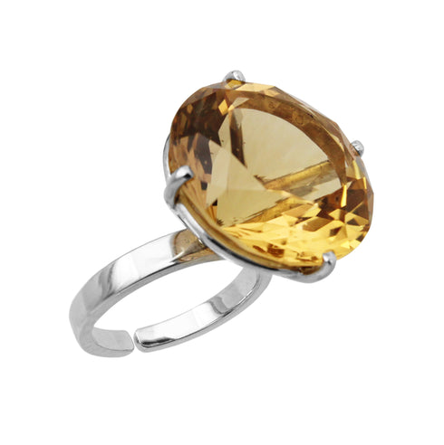 Anillo Relámpago Divino: citrino y plata .925