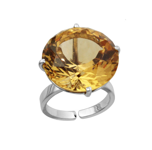 Anillo Relámpago Divino: citrino y plata .925