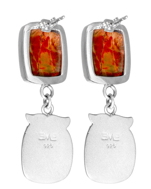 Aretes Tierra Madre: redcreek picture y plata .925