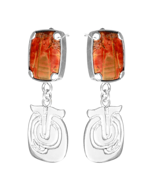 Aretes Tierra Madre: redcreek picture y plata .925