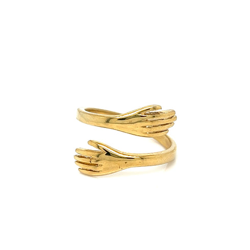 Anillo Abrazo: plata .925 bañada en oro