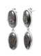 Aretes Buena Fortuna: Cuarzo Druzy Titanium y Plata .925 con diseño en forma oval