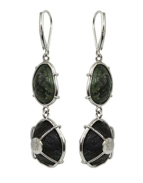 Aretes Plenitud: gancho de Geoda Ocos y Plata .925