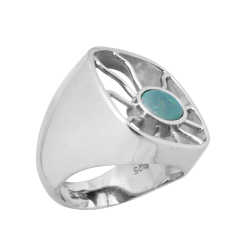 Anillo Conciencia Cósmica: Ópalo Australiano en forma oval con Plata .925