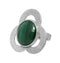 Anillo Triada: Malaquita en forma de flor de 3 pétalos y argolla texturizada en Plata .925